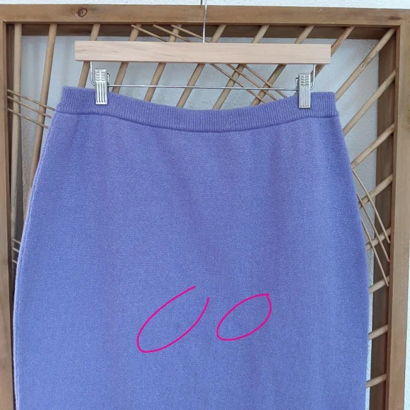 Vintage Draper's & Damon's Purple Knit Metallic Skirt / Size Large - Picture 8 of 10
